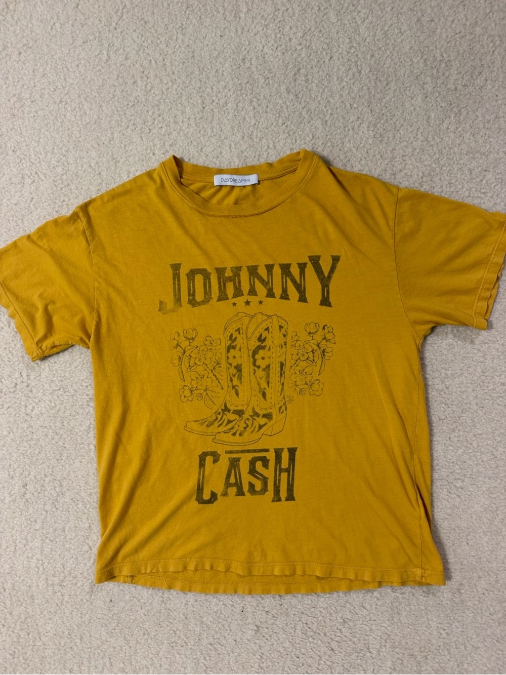 Daydreamer Mustard Johnny Cash Graphic Tee